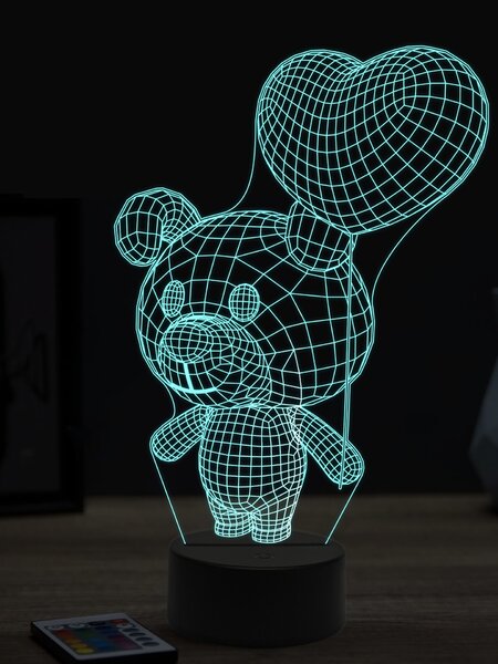 Beling 3D lampa,toon pes zo srdcom, 7 farebná OR33