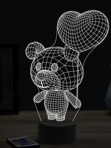 Beling 3D lampa,toon pes zo srdcom, 7 farebná OR33
