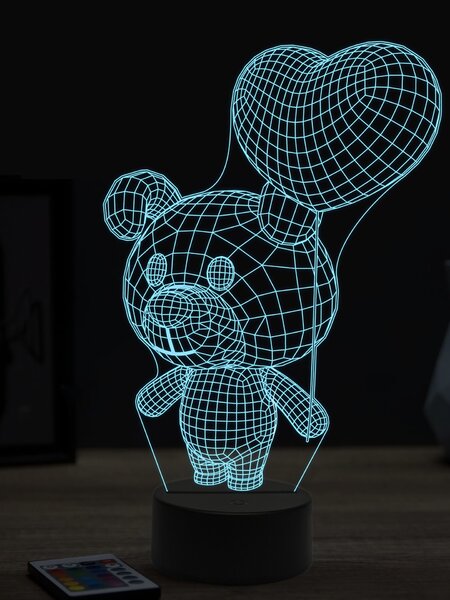 Beling 3D lampa,toon pes zo srdcom, 7 farebná OR33