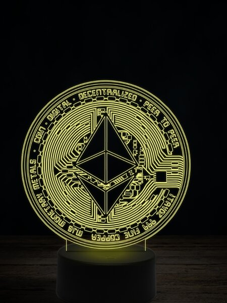 Beling 3D lampa,Ethereum, 7 farebná JRV2