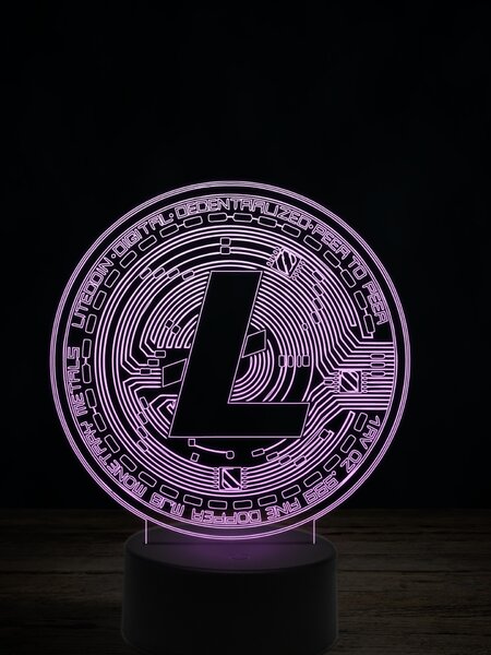 Beling 3D lampa,Litecoin, 7 farebná JRV1