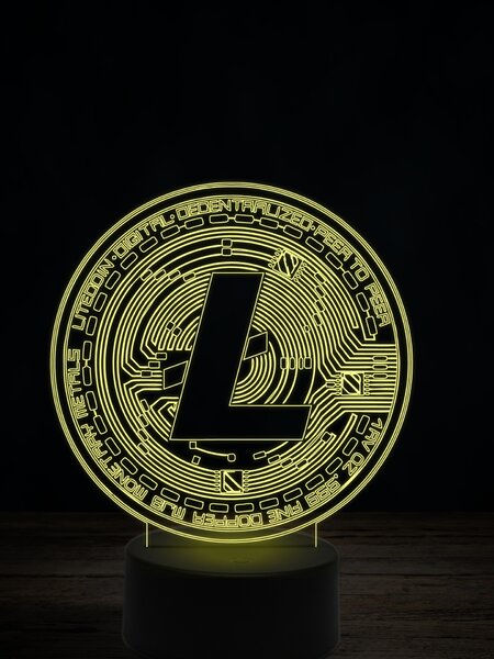Beling 3D lampa,Litecoin, 7 farebná JRV1