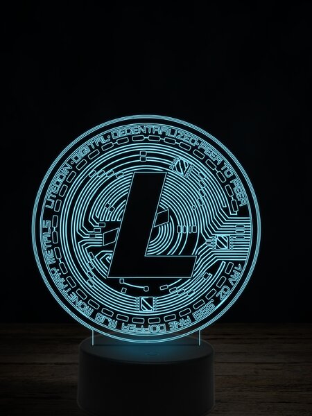 Beling 3D lampa,Litecoin, 7 farebná JRV1