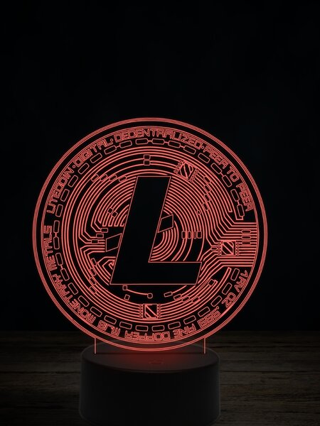 Beling 3D lampa,Litecoin, 7 farebná JRV1