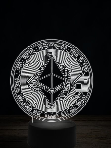 Beling 3D lampa,Ethereum, 7 farebná JRV2