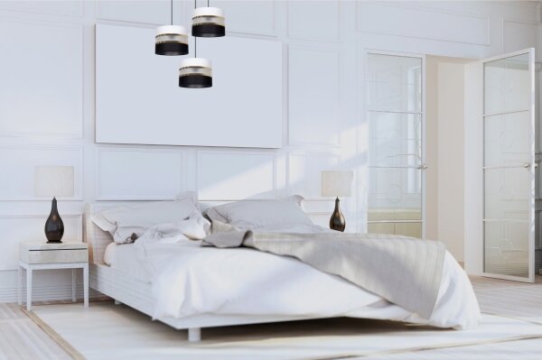 Luster na lanku CORAL 3xE27/60W/230V čiernobiela