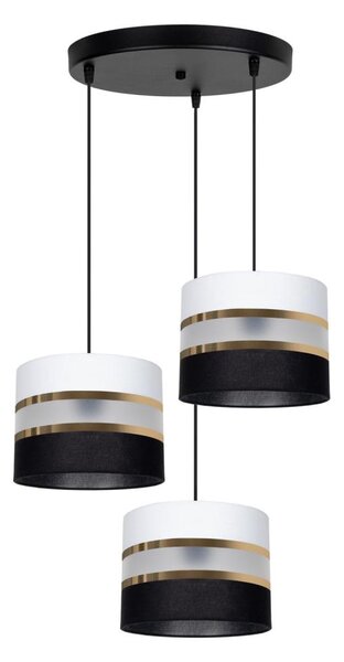Luster na lanku CORAL 3xE27/60W/230V čiernobiela