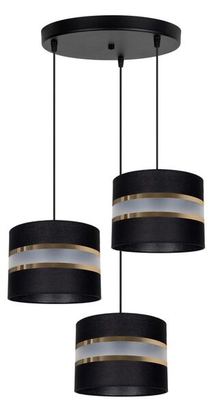 Luster na lanku CORAL 3xE27/60W/230V čierna