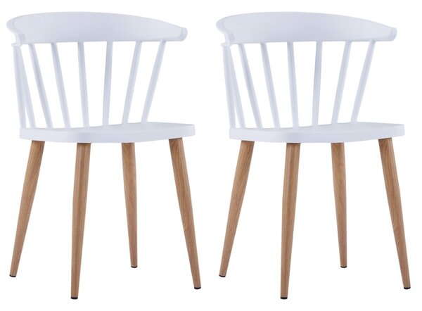 Jedálenské stoličky 2 ks, biele, plast