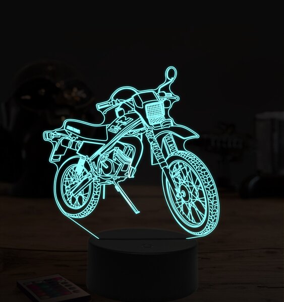 Beling 3D lampa, motokrosová motorka, 7 farebná ZZ31