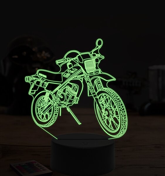 Beling 3D lampa, motokrosová motorka, 7 farebná ZZ31