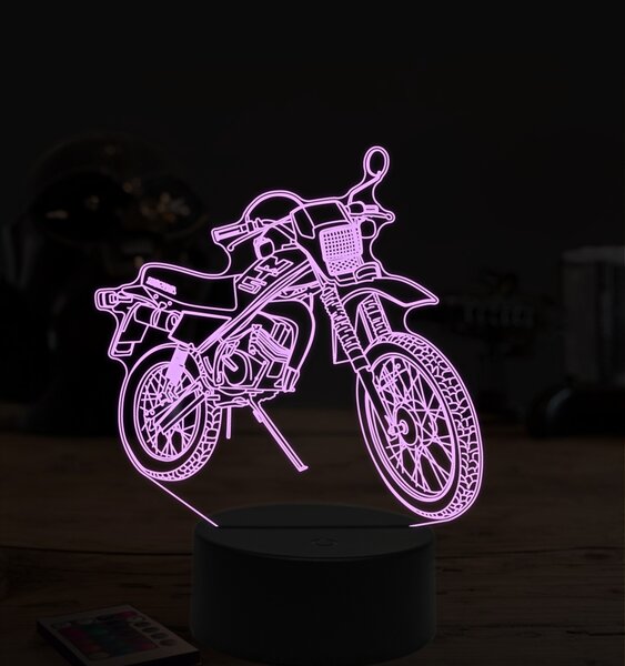 Beling 3D lampa, motokrosová motorka, 7 farebná ZZ31