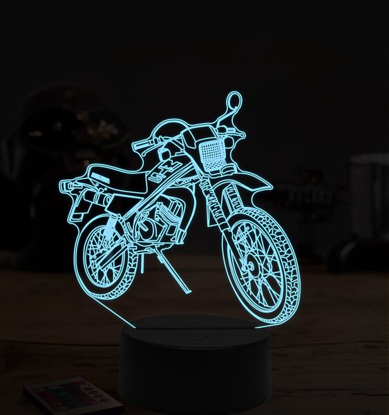 Beling 3D lampa, motokrosová motorka, 7 farebná ZZ31