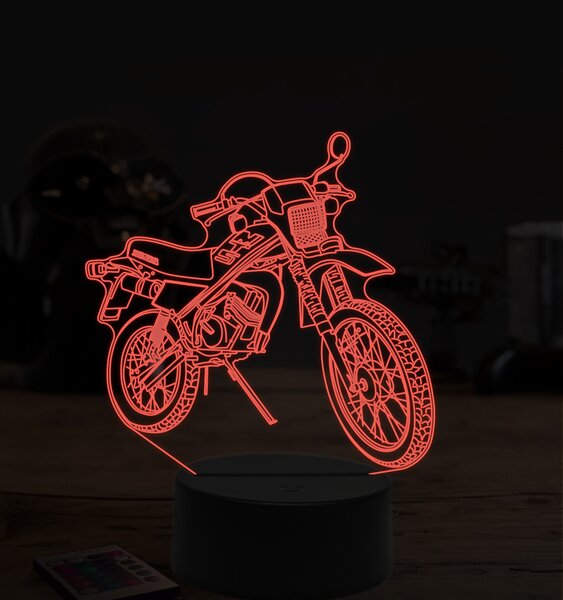 Beling 3D lampa, motokrosová motorka, 7 farebná ZZ31