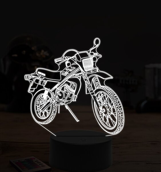 Beling 3D lampa, motokrosová motorka, 7 farebná ZZ31