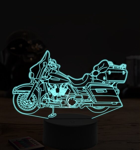 Beling 3D lampa,harley davidson electra glid, 7 farebná ZZ39