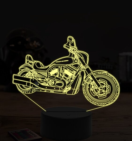 Beling 3D lampa, harley davidson night road, 7 farebná ZZ40