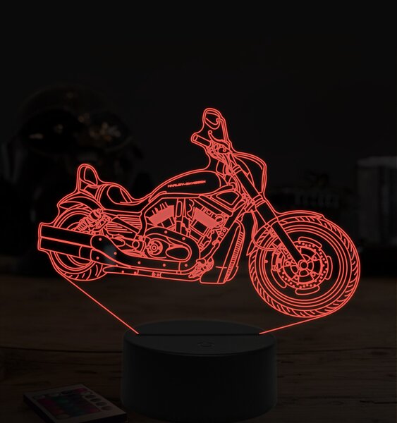 Beling 3D lampa, harley davidson night road, 7 farebná ZZ40