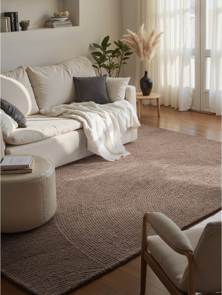 Taupe ručne tkaný vlnený koberec 120x180 cm Calmio – Hanse Home