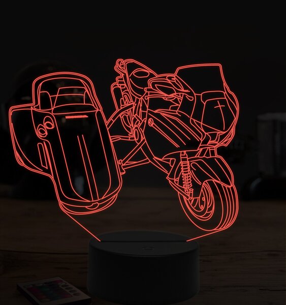 Beling 3D lampa,Honda a sajdkára, 7 farebná ZZ45