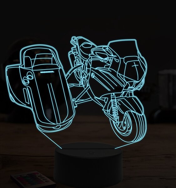 Beling 3D lampa,Honda a sajdkára, 7 farebná ZZ45