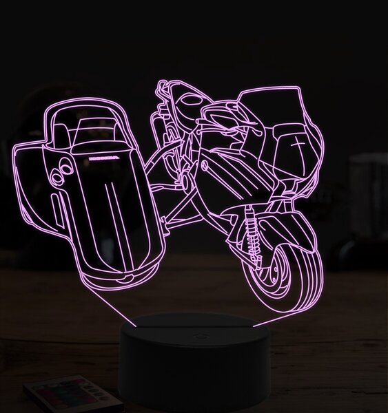 Beling 3D lampa,Honda a sajdkára, 7 farebná ZZ45