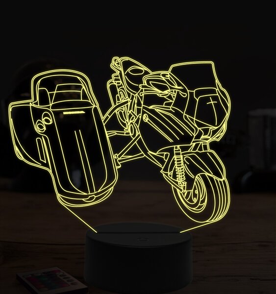 Beling 3D lampa,Honda a sajdkára, 7 farebná ZZ45