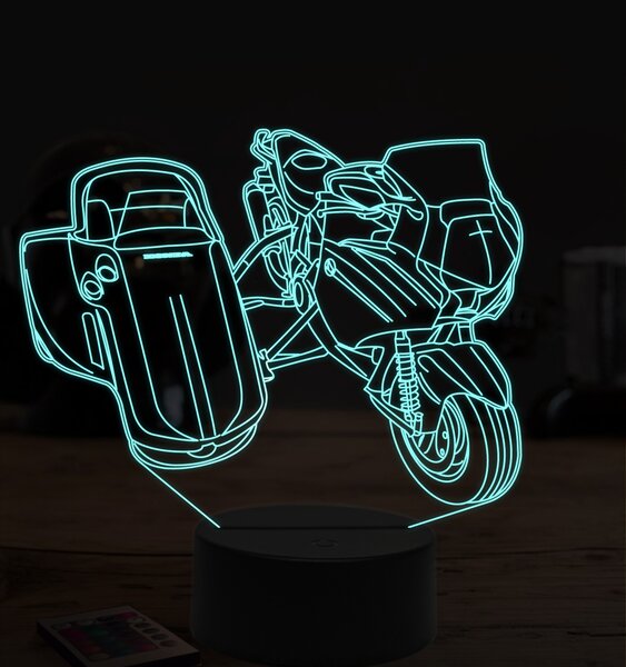 Beling 3D lampa,Honda a sajdkára, 7 farebná ZZ45