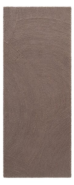 Taupe ručne tkaný vlnený behúň 80x200 cm Calmio – Hanse Home