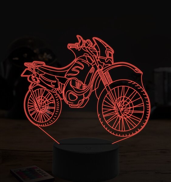 Beling 3D lampa,Motokrossová motorka 2, 7 farebná ZZ51