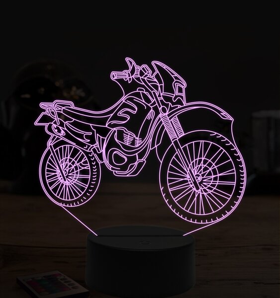 Beling 3D lampa,Motokrossová motorka 2, 7 farebná ZZ51