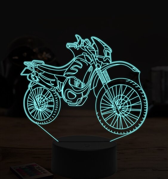 Beling 3D lampa,Motokrossová motorka 2, 7 farebná ZZ51