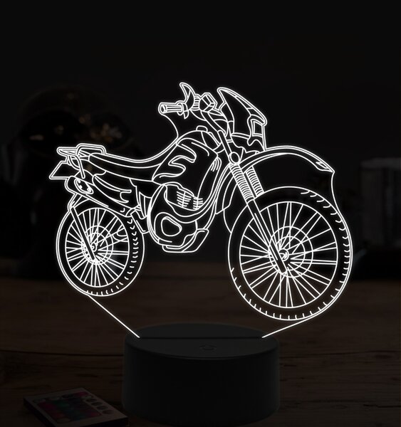 Beling 3D lampa,Motokrossová motorka 2, 7 farebná ZZ51