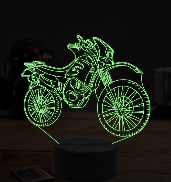 Beling 3D lampa,Motokrossová motorka 2, 7 farebná ZZ51