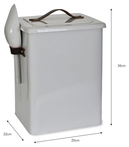 Plechová dóza na granule Medium Leather Handle 7 l