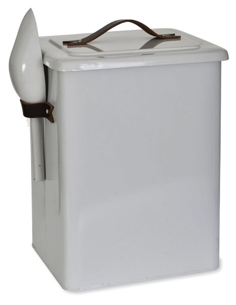 Plechová dóza na granule Medium Leather Handle 7 l