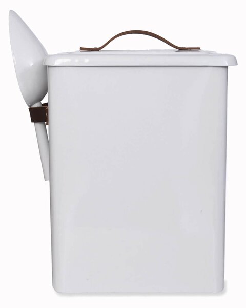 Plechová dóza na granule Medium Leather Handle 7 l