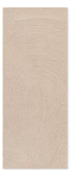 Béžový ručne tkaný vlnený behúň 80x200 cm Calmio – Hanse Home
