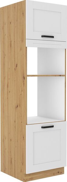 Kondela Skrinka na vstavanú rúru Lula 60 DPM-210 2F - biela / dub artisan