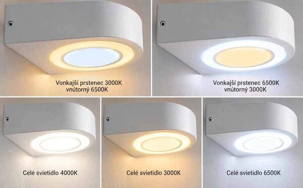 LED vonkajšie nástenné svietidlo ARCOS, 15 W, 19,8 × 18 cm, IP65, biele (ARCOS-15W 5CCT IP65 WHITE)