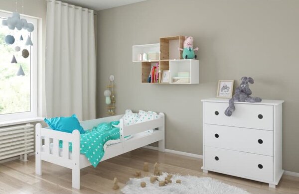 Raj posteli Detská posteľ Stano PW 200x90 cm 200x90 cm biela, sivo-biela