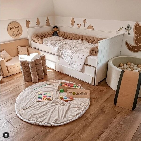 Raj posteli Detská posteľ HOMNES s prístelkou a zásuvkou 200x90 cm biela