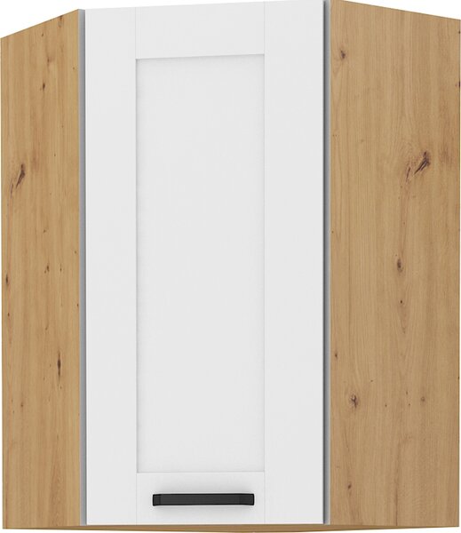 Kondela Horná rohová kuchynská skrinka Lula 58x58 GN-90 1F - biela / dub artisan
