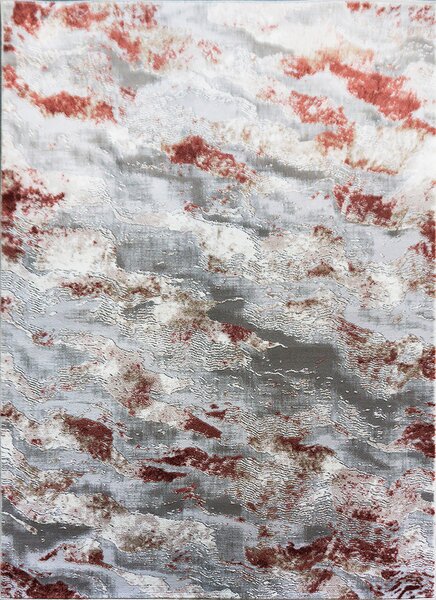 BE Koberec Mitra 3001 TERRA – hnedý sivý červený obdĺžnikový Rozmer: 60x100 cm