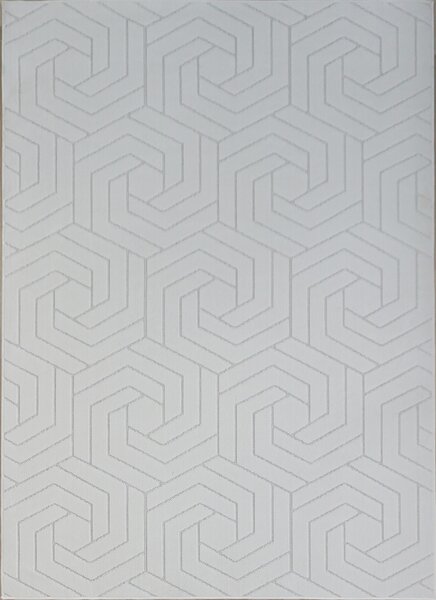 Koberec Zen Garden 2401 WHITE – biely obdĺžnikový koberec s vzorom Rozmer: 60x100 cm