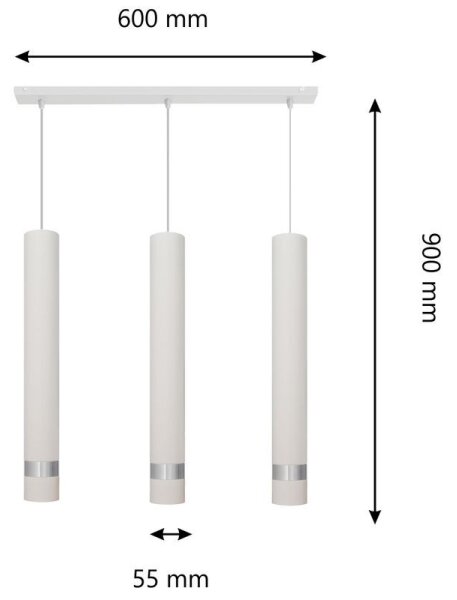 LED Luster na lanku TUBA 3xGU10/4,8W/230V biela/lesklý chróm