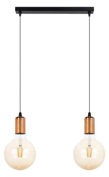 Luster na lanku MIROS 2xE27/60W/230V čierna/medená