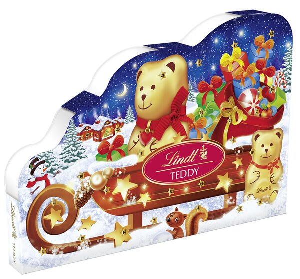 Lindt Teddy Adventný kalendár "sánky" 265g