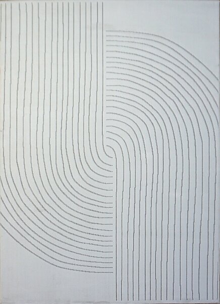 Biely obdĺžnikový koberec Zen Garden 2403 WHITE – elegantný vzor Rozmer: 80x150 cm