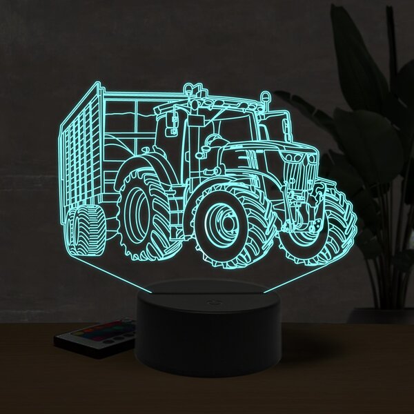 Beling 3D lampa, John Deere 6100 whith trailer, 16 farebná U9